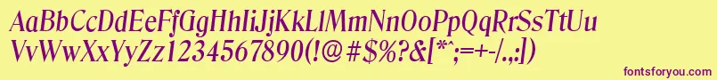 DenverserialMediumItalic Font – Purple Fonts on Yellow Background