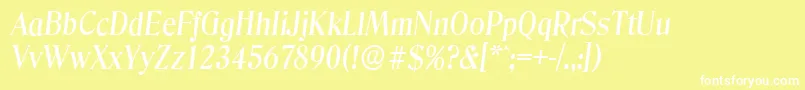 DenverserialMediumItalic Font – White Fonts on Yellow Background