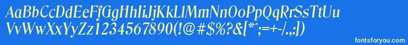 DenverserialMediumItalic Font – Yellow Fonts on Blue Background