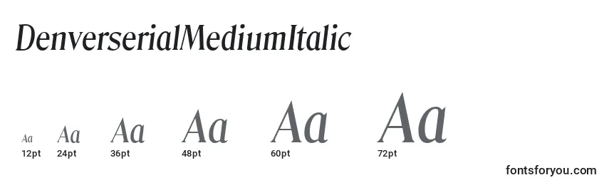 Размеры шрифта DenverserialMediumItalic