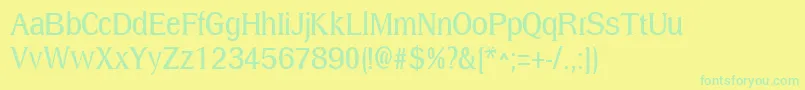 DresselLightRegular-Schriftart – Grüne Schriften auf gelbem Hintergrund