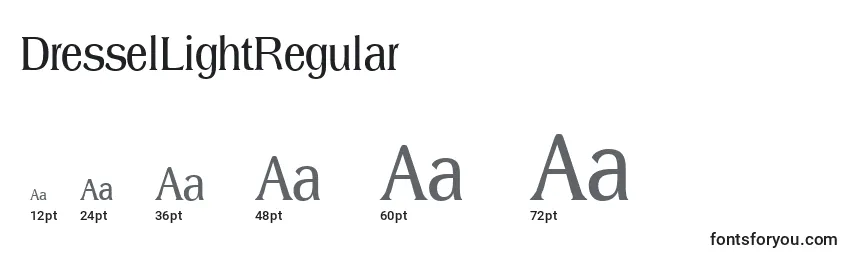 Размеры шрифта DresselLightRegular