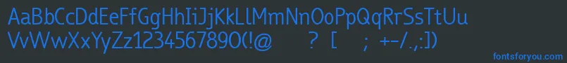 TrueboRegular Font – Blue Fonts on Black Background