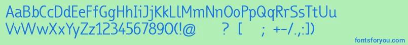TrueboRegular Font – Blue Fonts on Green Background