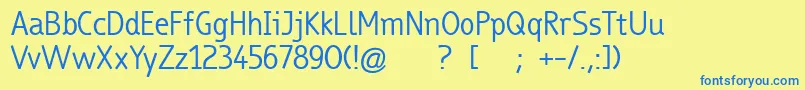 TrueboRegular Font – Blue Fonts on Yellow Background