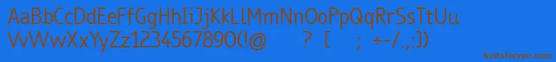 TrueboRegular Font – Brown Fonts on Blue Background