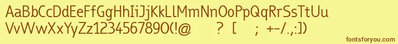 TrueboRegular Font – Brown Fonts on Yellow Background