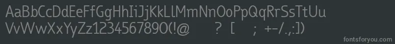 Czcionka TrueboRegular – szare czcionki na czarnym tle