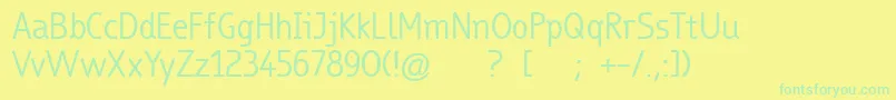 TrueboRegular Font – Green Fonts on Yellow Background