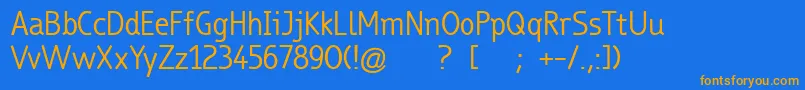 TrueboRegular Font – Orange Fonts on Blue Background