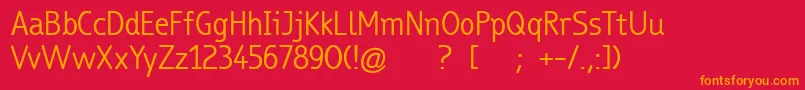 TrueboRegular-Schriftart – Orangefarbene Schriften auf rotem Hintergrund