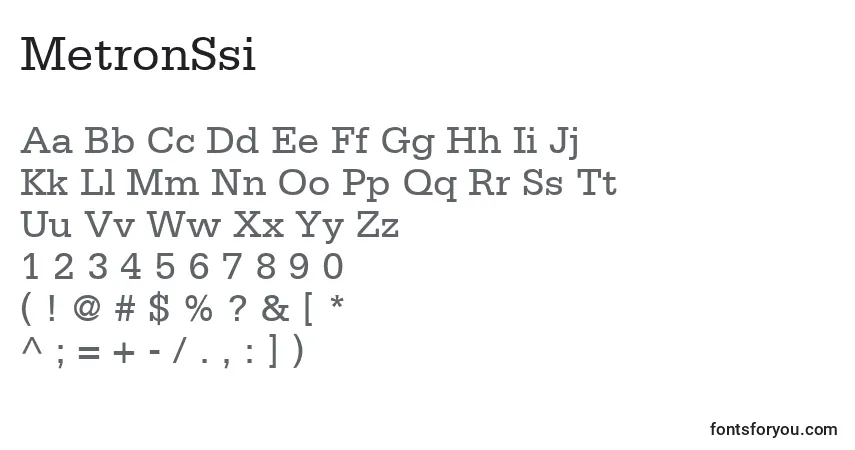 Schriftart MetronSsi – Alphabet, Zahlen, spezielle Symbole