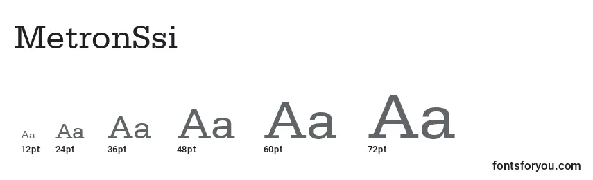 MetronSsi Font Sizes