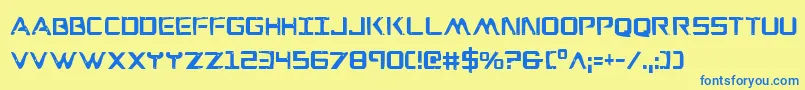 WarEagleCondensed Font – Blue Fonts on Yellow Background