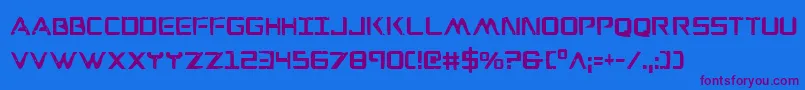 WarEagleCondensed Font – Purple Fonts on Blue Background