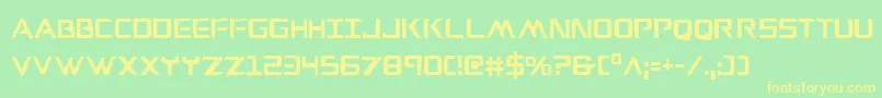WarEagleCondensed Font – Yellow Fonts on Green Background