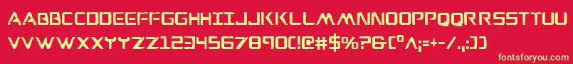 WarEagleCondensed Font – Yellow Fonts on Red Background