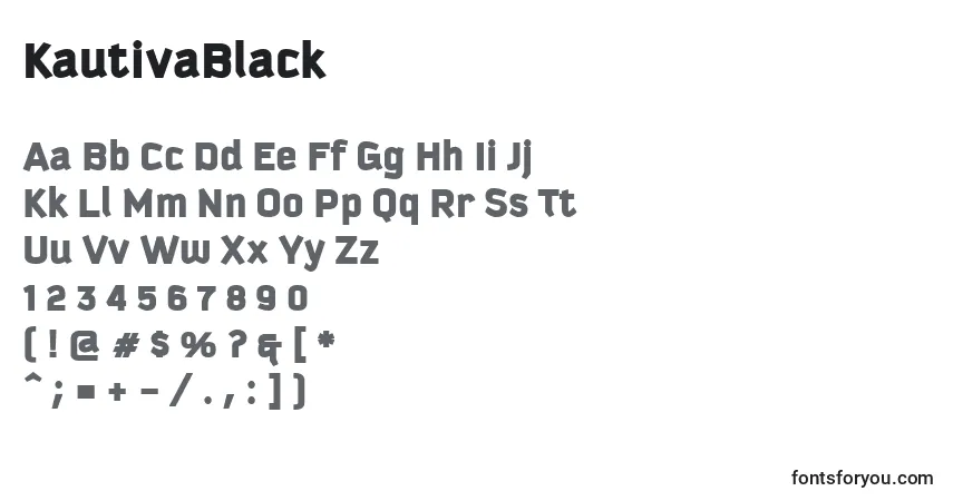 Schriftart KautivaBlack – Alphabet, Zahlen, spezielle Symbole