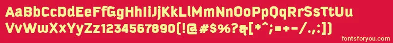 KautivaBlack Font – Yellow Fonts on Red Background