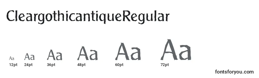 CleargothicantiqueRegular-fontin koot