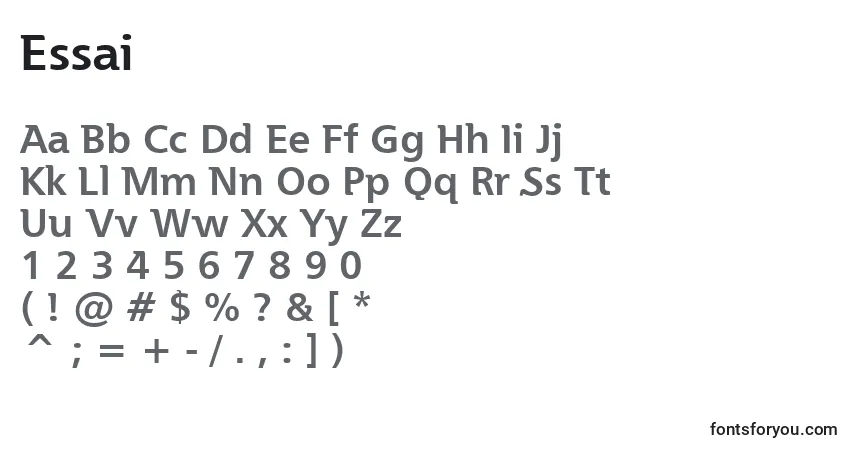 Шрифт Essai – алфавит, цифры, специальные символы