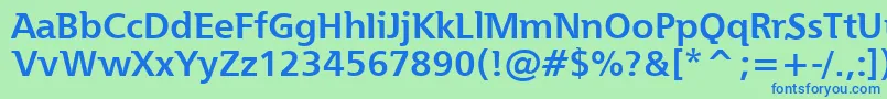 フォントEssai – 青い文字は緑の背景です。