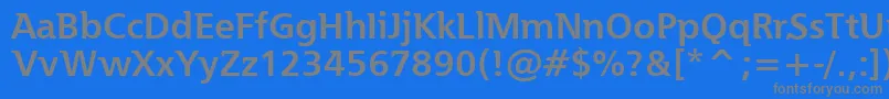 Essai-Schriftart – Graue Schriften auf blauem Hintergrund