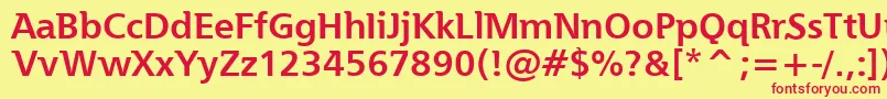 Czcionka Essai – czerwone czcionki na żółtym tle