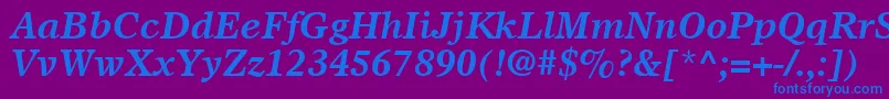 OlympianLtBoldItalic Font – Blue Fonts on Purple Background