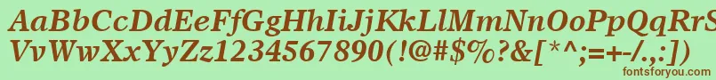 OlympianLtBoldItalic Font – Brown Fonts on Green Background