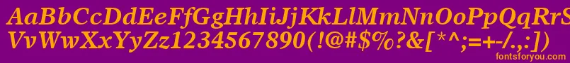 OlympianLtBoldItalic Font – Orange Fonts on Purple Background