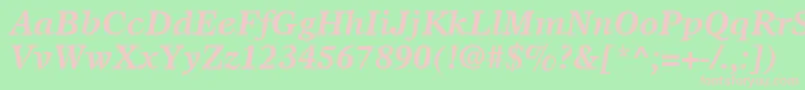 OlympianLtBoldItalic Font – Pink Fonts on Green Background