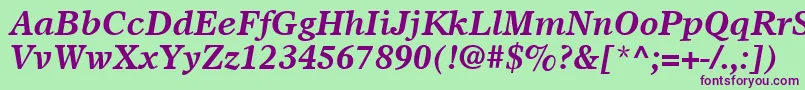 OlympianLtBoldItalic Font – Purple Fonts on Green Background