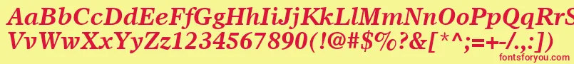 OlympianLtBoldItalic Font – Red Fonts on Yellow Background