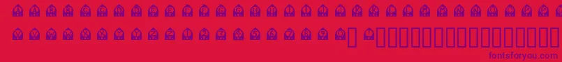 OtRadio-Schriftart – Violette Schriften auf rotem Hintergrund