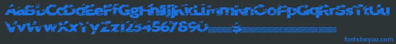 Sprungbreakers-Schriftart – Blaue Schriften auf schwarzem Hintergrund