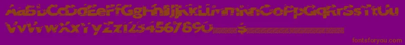 Sprungbreakers-Schriftart – Braune Schriften auf violettem Hintergrund