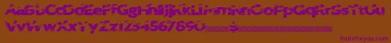 Sprungbreakers-Schriftart – Violette Schriften auf braunem Hintergrund