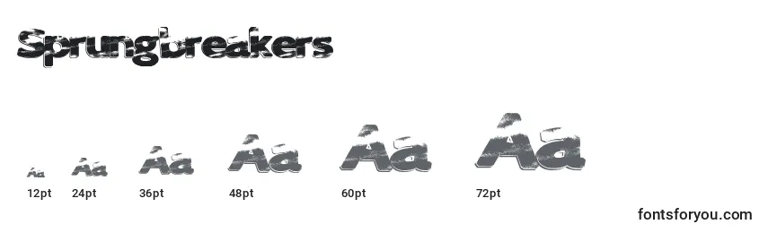 Размеры шрифта Sprungbreakers
