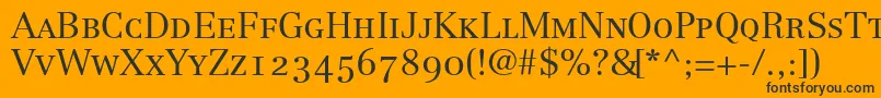 LinotypeCentennial45SmallCapsOldstyleFigures Font – Black Fonts on Orange Background