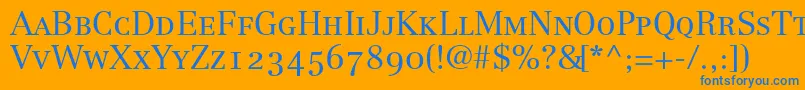 LinotypeCentennial45SmallCapsOldstyleFigures Font – Blue Fonts on Orange Background