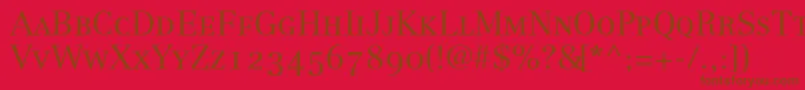 LinotypeCentennial45SmallCapsOldstyleFigures Font – Brown Fonts on Red Background