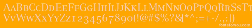 LinotypeCentennial45SmallCapsOldstyleFigures Font – Pink Fonts on Orange Background