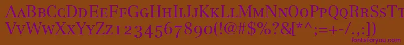 LinotypeCentennial45SmallCapsOldstyleFigures Font – Purple Fonts on Brown Background