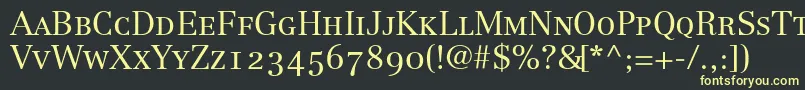 LinotypeCentennial45SmallCapsOldstyleFigures Font – Yellow Fonts on Black Background