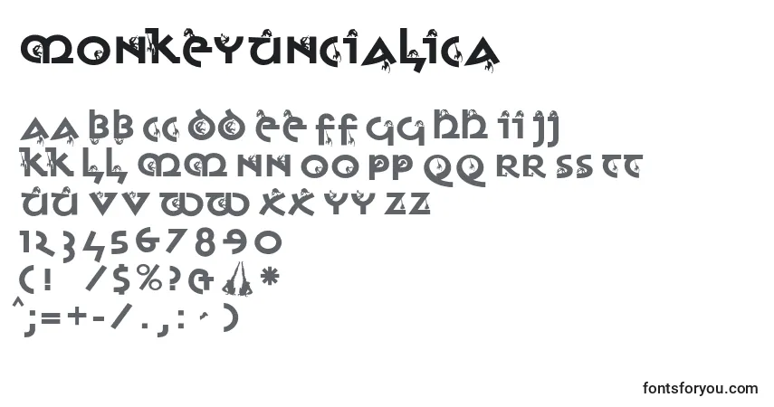 Monkeyuncialica-fontti – aakkoset, numerot, erikoismerkit