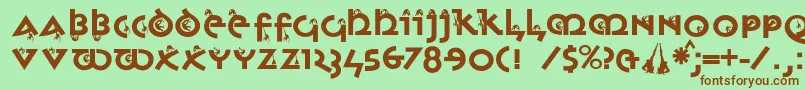 Шрифт Monkeyuncialica – коричневые шрифты на зелёном фоне