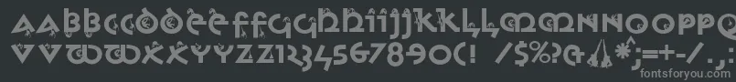 フォントMonkeyuncialica – 黒い背景に灰色の文字