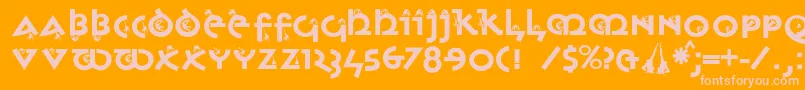 Monkeyuncialica Font – Pink Fonts on Orange Background