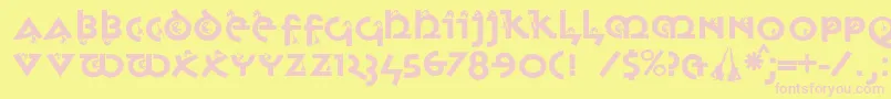 Monkeyuncialica Font – Pink Fonts on Yellow Background